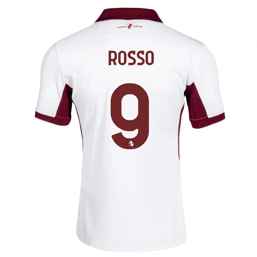 Danxen Criança Camisola Eleonora Rosso #9 Bordô Branco Vermelho Alternativa 2026/27 Camisa