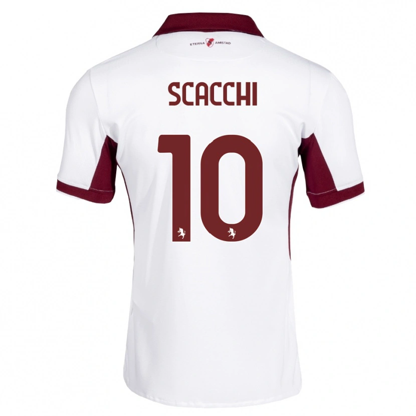 Danxen Criança Camisola Manuel Scacchi #10 Bordô Branco Vermelho Alternativa 2026/27 Camisa