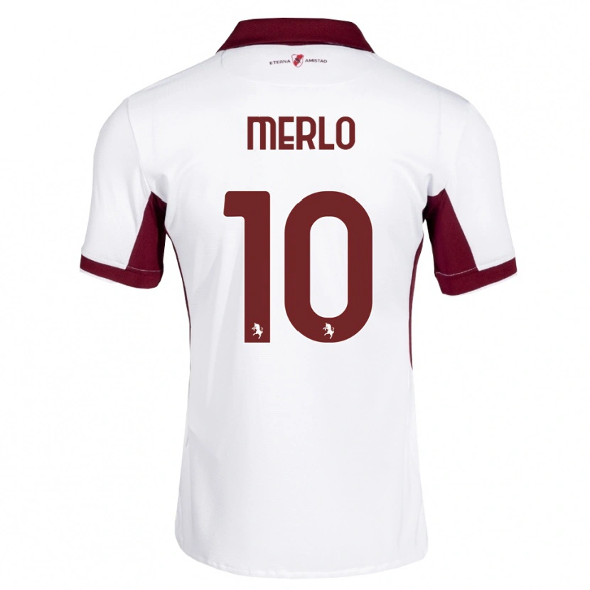 Danxen Criança Camisola Mattia Merlo #10 Bordô Branco Vermelho Alternativa 2026/27 Camisa