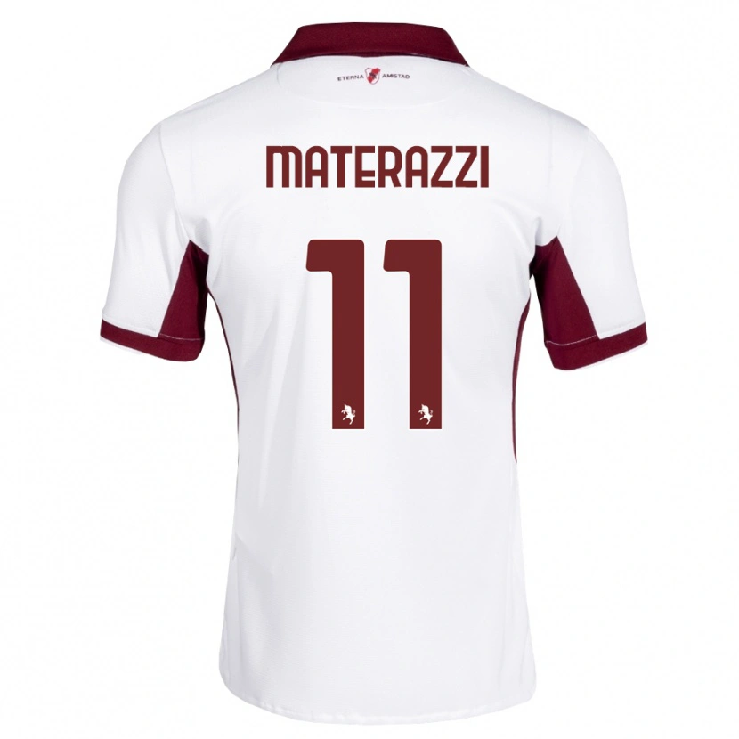 Danxen Criança Camisola Gianfilippo Materazzi #11 Bordô Branco Vermelho Alternativa 2026/27 Camisa