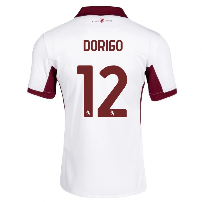 Danxen Criança Camisola Andrea Dorigo #12 Bordô Branco Vermelho Alternativa 2026/27 Camisa