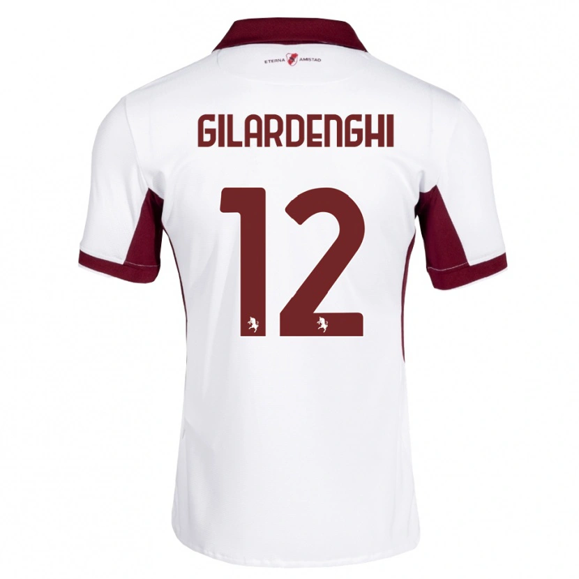 Danxen Criança Camisola Riccardo Gilardenghi #12 Bordô Branco Vermelho Alternativa 2026/27 Camisa