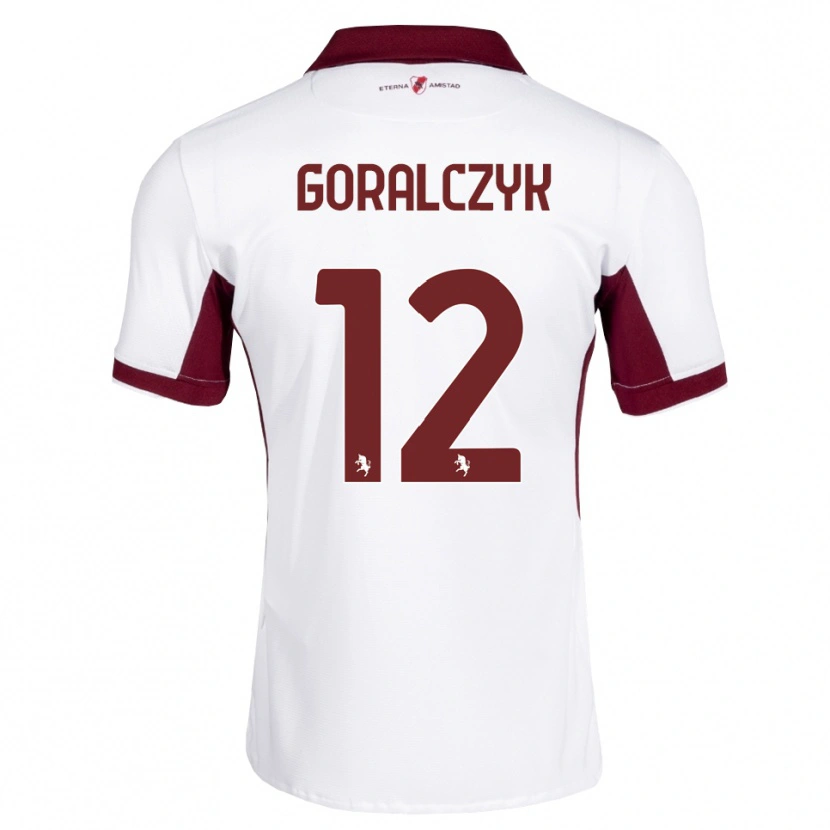 Danxen Criança Camisola Karol Goralczyk #12 Bordô Branco Vermelho Alternativa 2026/27 Camisa