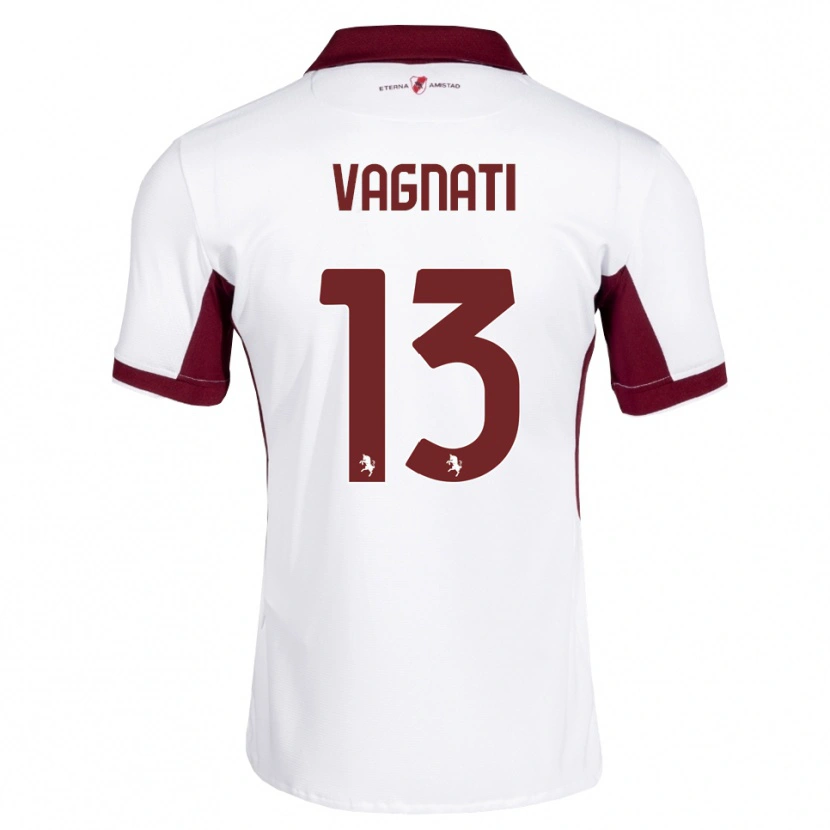 Danxen Criança Camisola Manuel Vagnati #13 Bordô Branco Vermelho Alternativa 2026/27 Camisa
