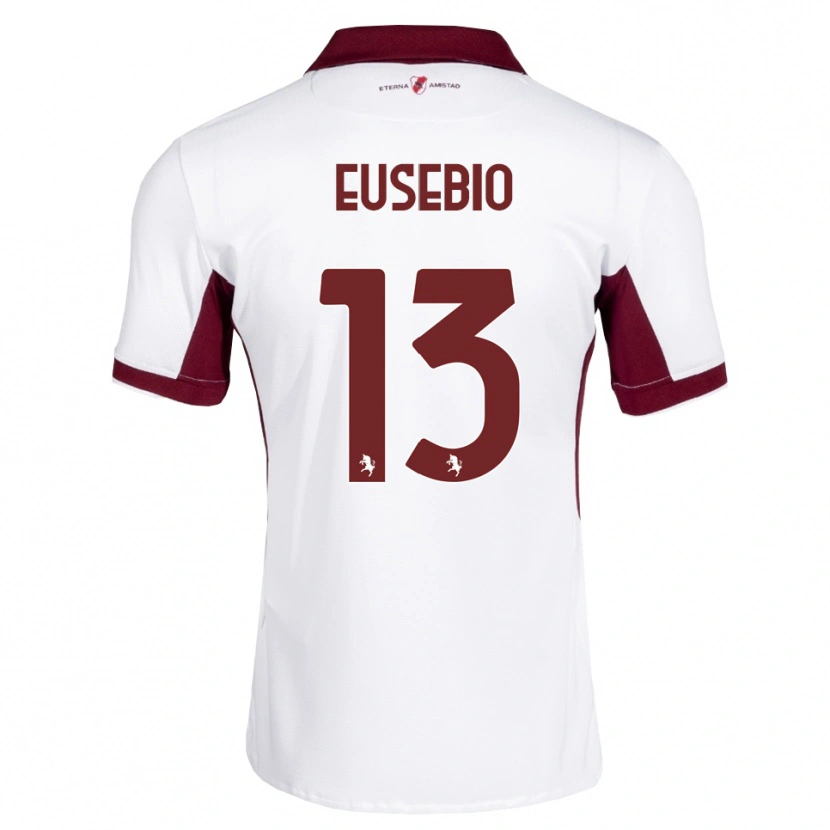 Danxen Criança Camisola Chiara Eusebio #13 Bordô Branco Vermelho Alternativa 2026/27 Camisa