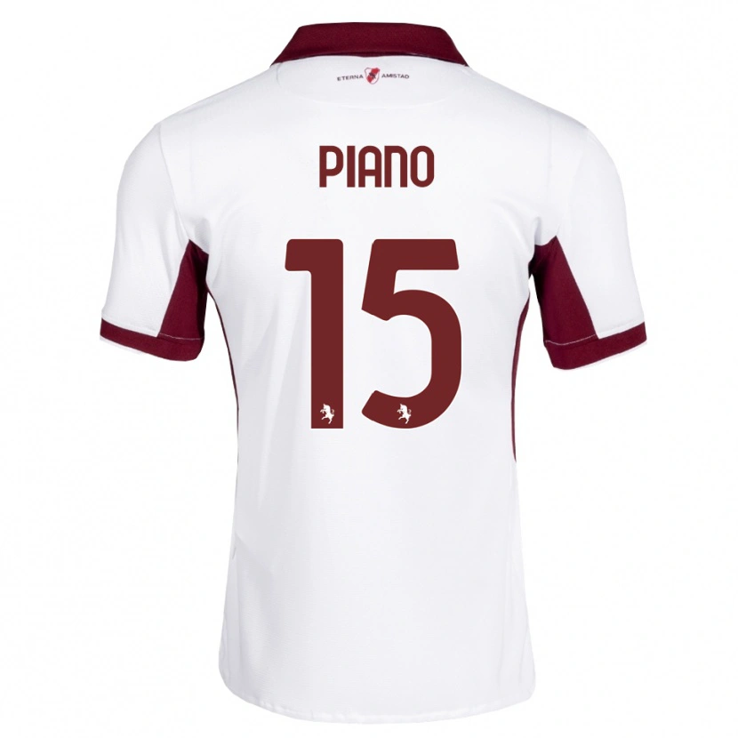 Danxen Criança Camisola Enrico Piano #15 Bordô Branco Vermelho Alternativa 2026/27 Camisa