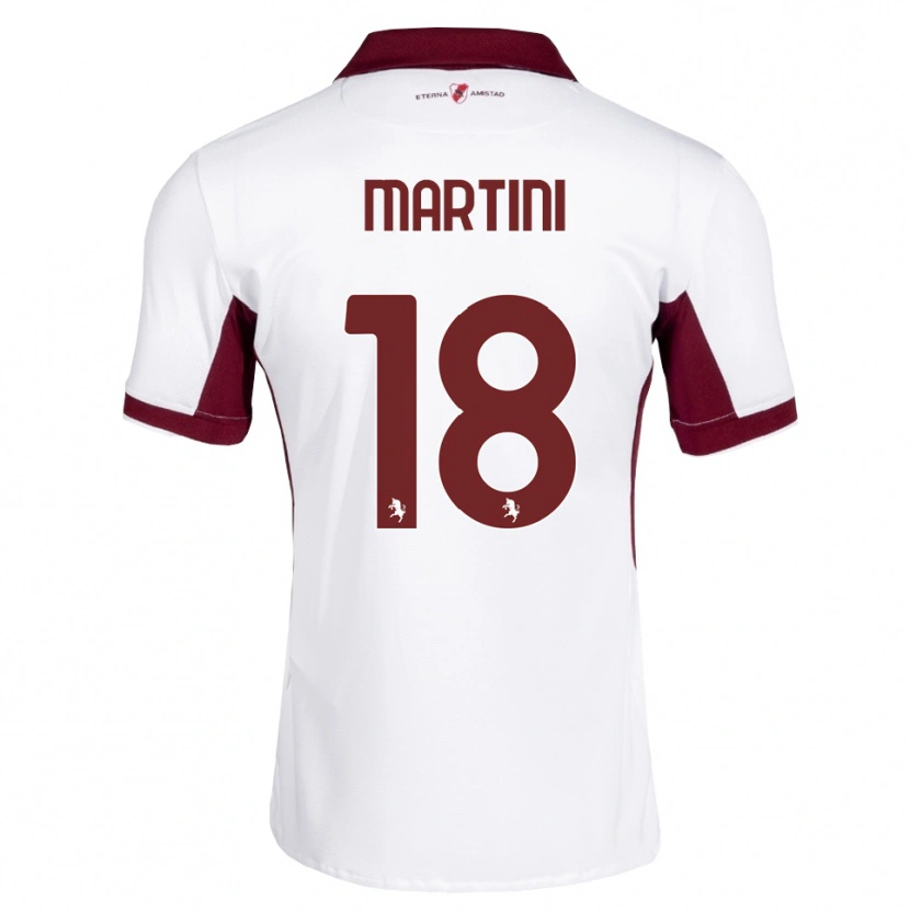 Danxen Criança Camisola Edoardo Martini #18 Bordô Branco Vermelho Alternativa 2026/27 Camisa