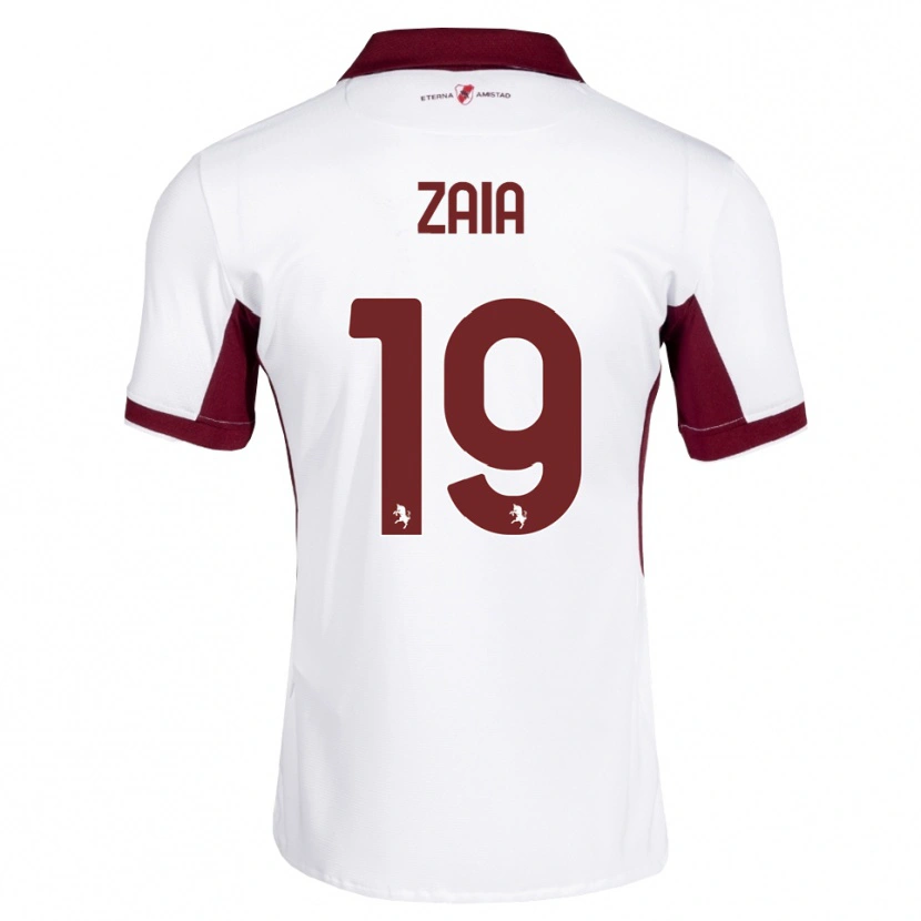Danxen Criança Camisola Edoardo Zaia #19 Bordô Branco Vermelho Alternativa 2026/27 Camisa