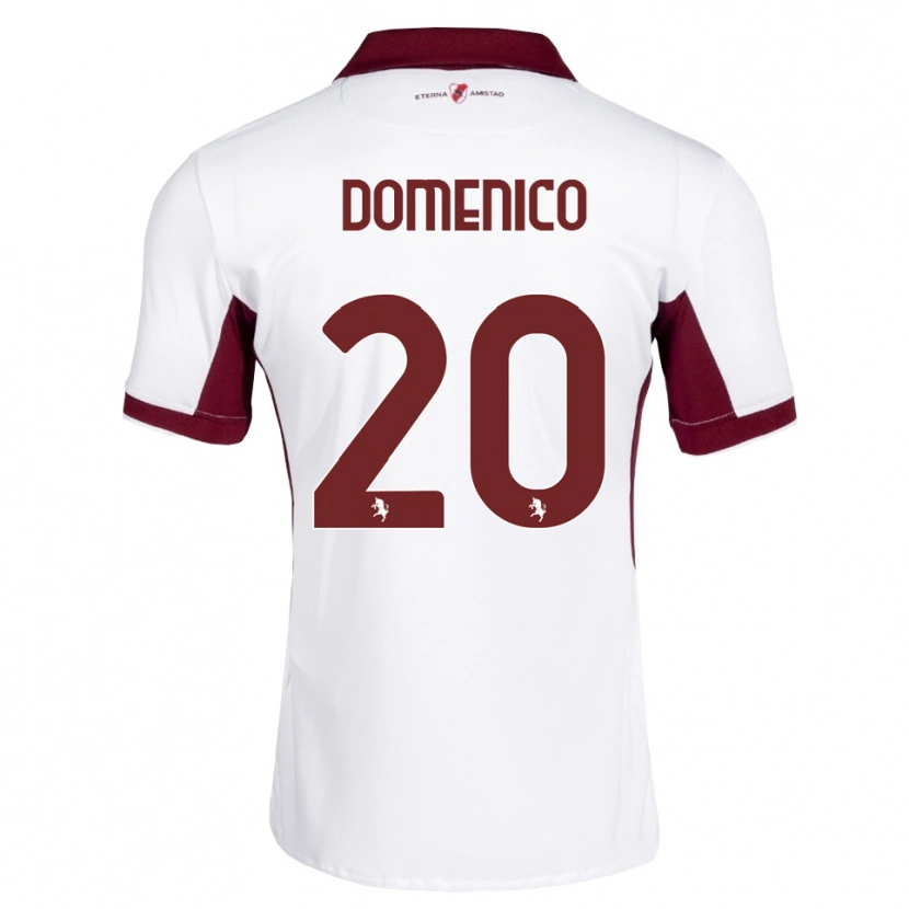 Danxen Criança Camisola Domenico Gai #20 Bordô Branco Vermelho Alternativa 2026/27 Camisa