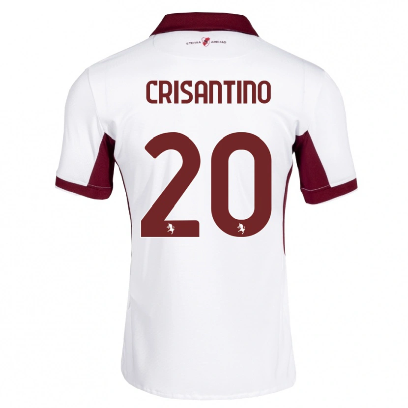 Danxen Criança Camisola Giulia Crisantino #20 Bordô Branco Vermelho Alternativa 2026/27 Camisa