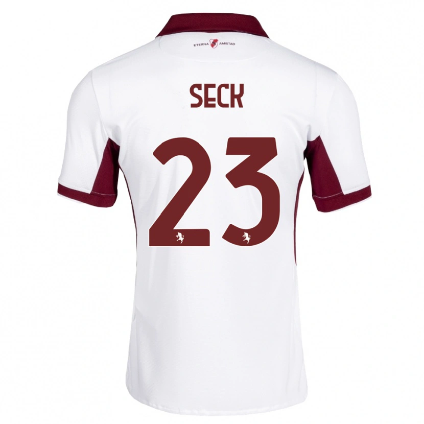 Danxen Criança Camisola Demba Seck #23 Bordô Branco Vermelho Alternativa 2026/27 Camisa