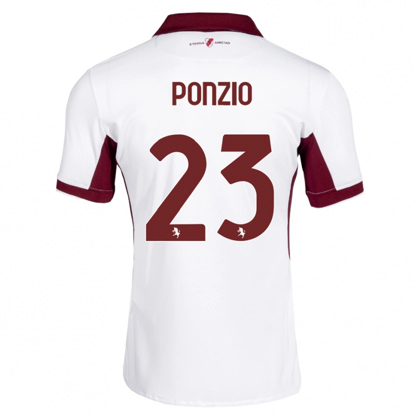 Danxen Criança Camisola Erika Ponzio #23 Bordô Branco Vermelho Alternativa 2026/27 Camisa