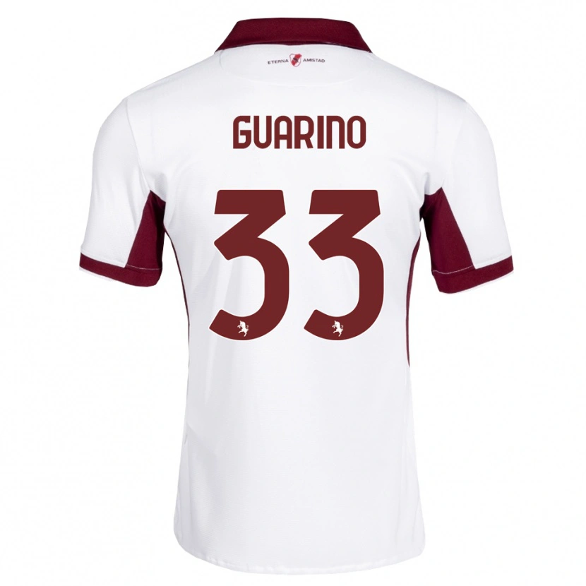 Danxen Criança Camisola Rita Guarino #33 Bordô Branco Vermelho Alternativa 2026/27 Camisa