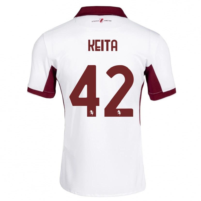 Danxen Criança Camisola Karamoko Keita #42 Bordô Branco Vermelho Alternativa 2026/27 Camisa
