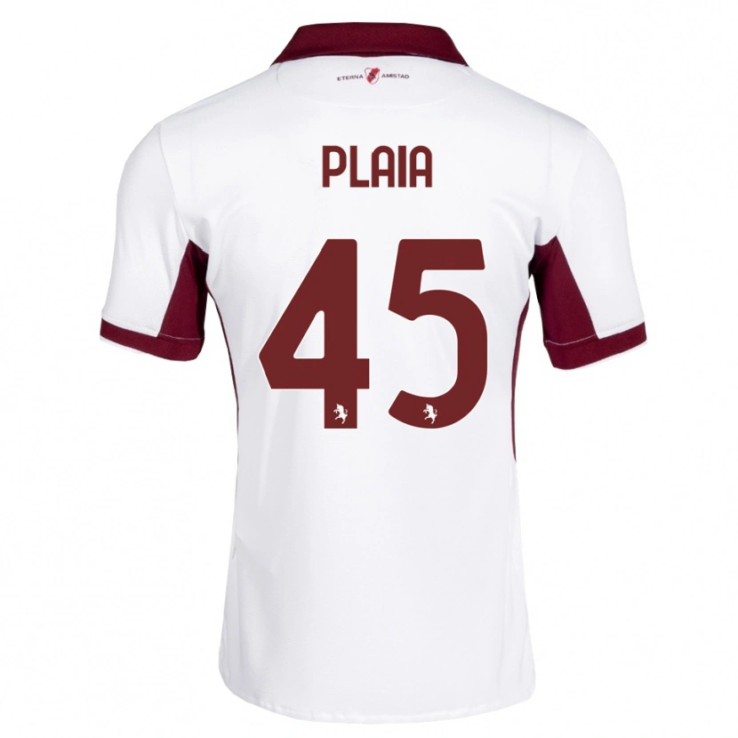 Danxen Criança Camisola Francesco Plaia #45 Bordô Branco Vermelho Alternativa 2026/27 Camisa