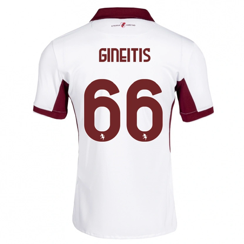 Danxen Criança Camisola Gvidas Gineitis #66 Bordô Branco Vermelho Alternativa 2026/27 Camisa