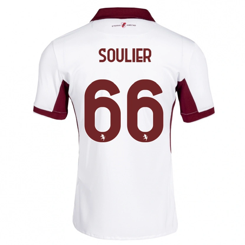 Danxen Criança Camisola Evan Soulier #66 Bordô Branco Vermelho Alternativa 2026/27 Camisa