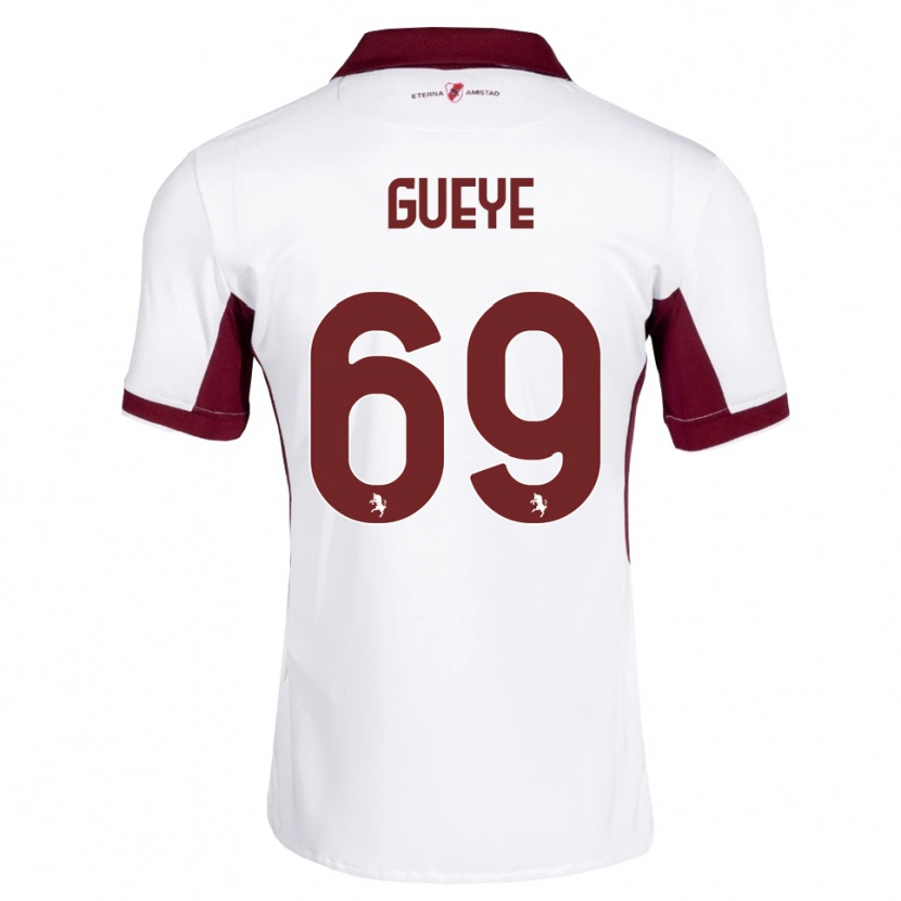 Danxen Criança Camisola Ousmane Gueye #69 Bordô Branco Vermelho Alternativa 2026/27 Camisa