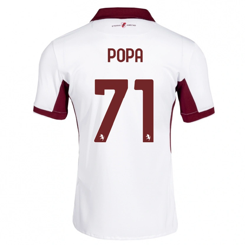 Danxen Criança Camisola Mihai Popa #71 Bordô Branco Vermelho Alternativa 2026/27 Camisa