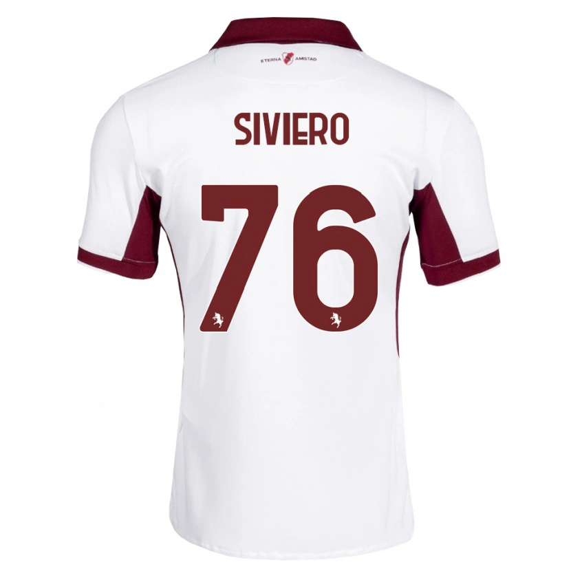 Danxen Criança Camisola Lapo Siviero #76 Bordô Branco Vermelho Alternativa 2026/27 Camisa
