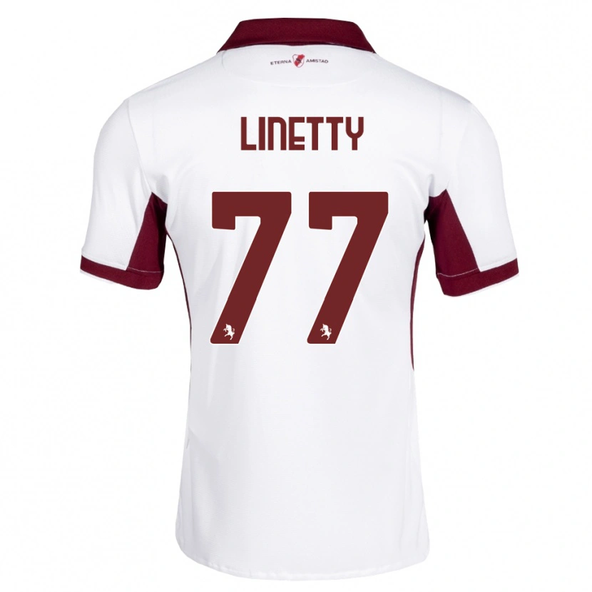 Danxen Criança Camisola Karol Linetty #77 Bordô Branco Vermelho Alternativa 2026/27 Camisa