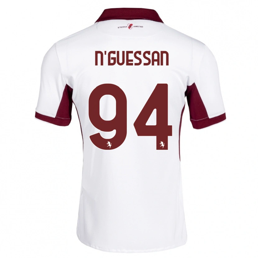 Danxen Criança Camisola Ange Caumenan N'guessan #94 Bordô Branco Vermelho Alternativa 2026/27 Camisa