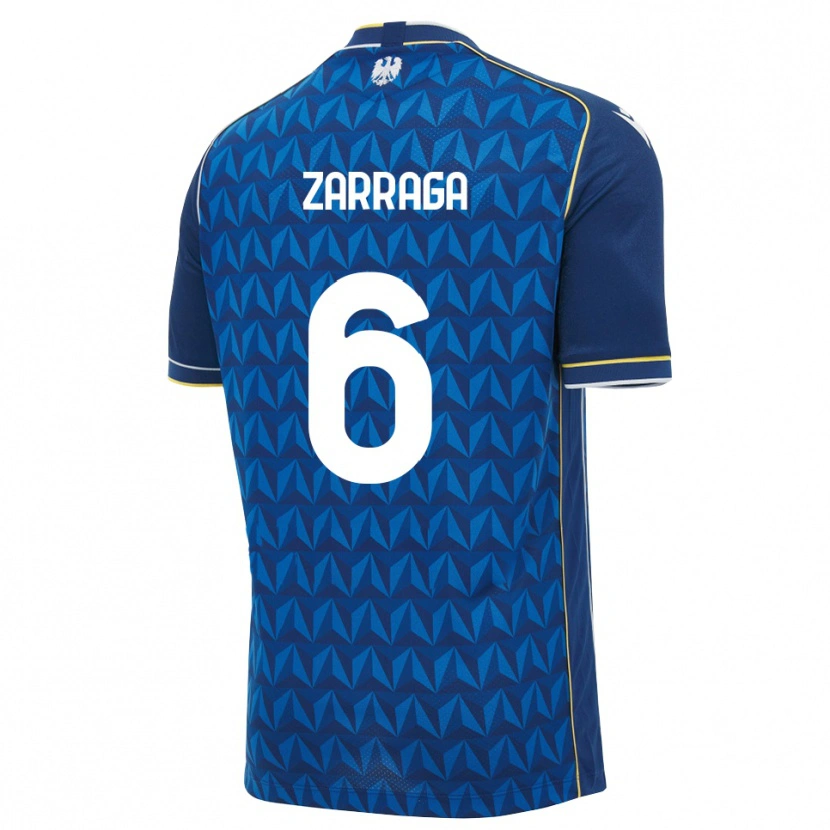 Danxen Criança Camisola Oier Zarraga #6 Azul Real Branco Azul Alternativa 2026/27 Camisa