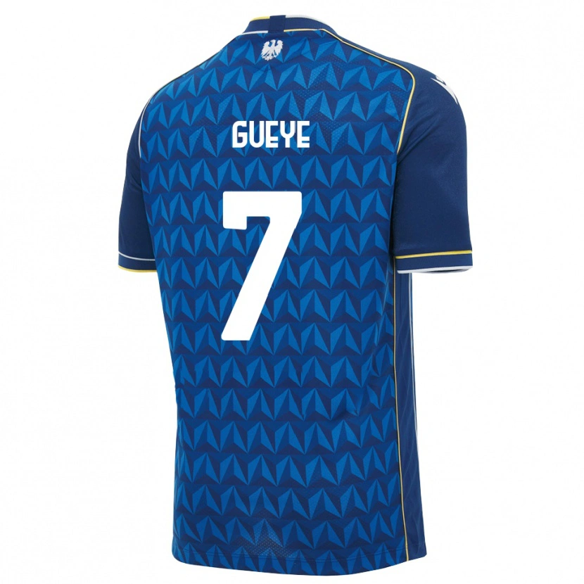 Danxen Criança Camisola Idrissa Gueye #7 Azul Real Branco Azul Alternativa 2026/27 Camisa