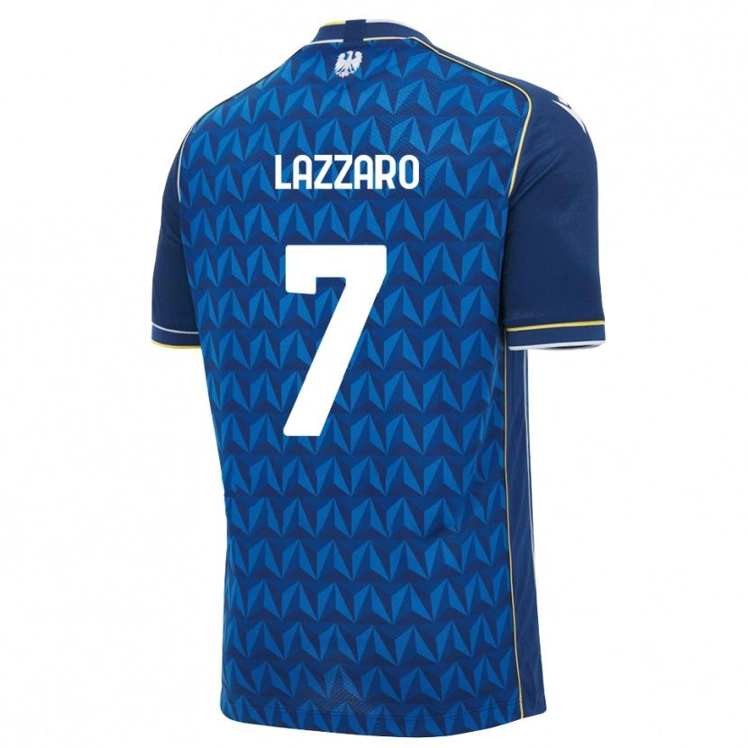 Danxen Criança Camisola Davide Lazzaro #7 Azul Real Branco Azul Alternativa 2026/27 Camisa