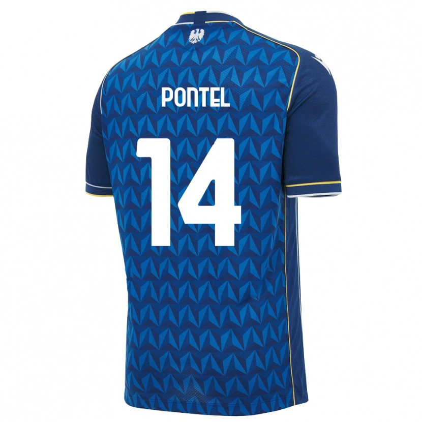 Danxen Criança Camisola Simone Pontel #14 Azul Real Branco Azul Alternativa 2026/27 Camisa