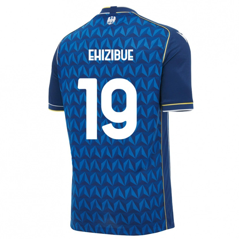 Danxen Criança Camisola Kingsley Ehizibue #19 Azul Real Branco Azul Alternativa 2026/27 Camisa