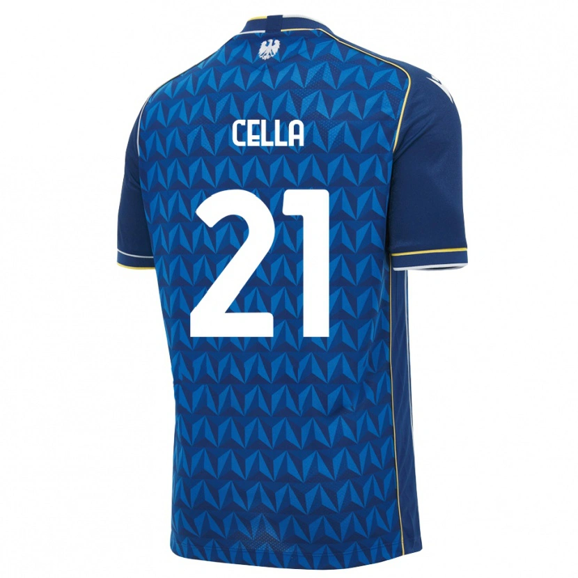 Danxen Criança Camisola Leonardo Cella #21 Azul Real Branco Azul Alternativa 2026/27 Camisa