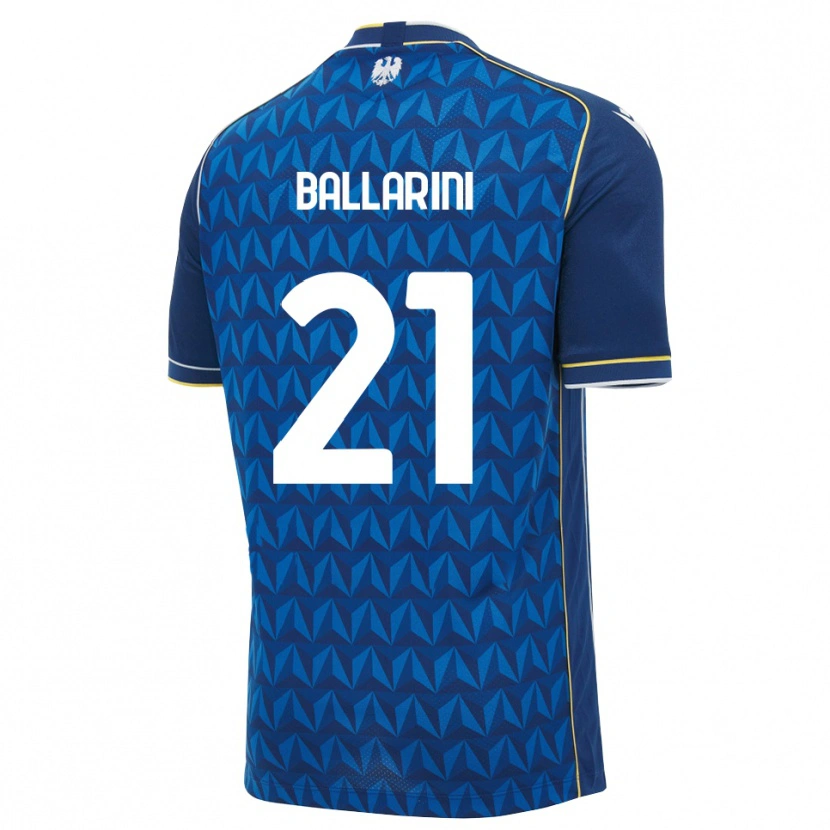 Danxen Criança Camisola Marco Ballarini #21 Azul Real Branco Azul Alternativa 2026/27 Camisa