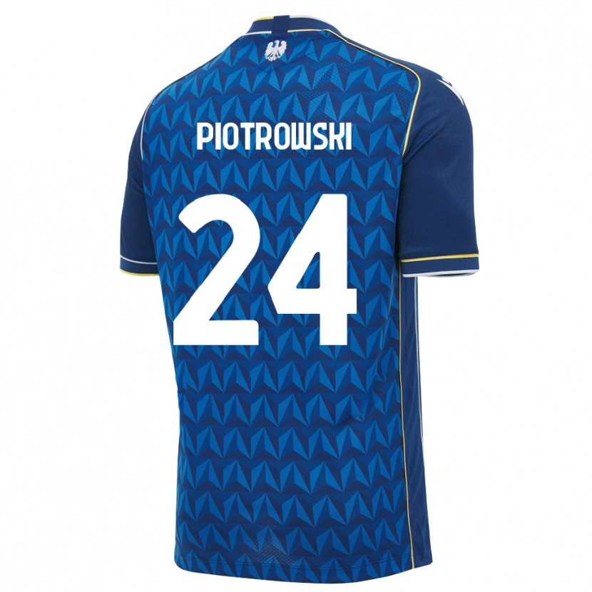 Danxen Criança Camisola Jakub Piotrowski #24 Azul Real Branco Azul Alternativa 2026/27 Camisa