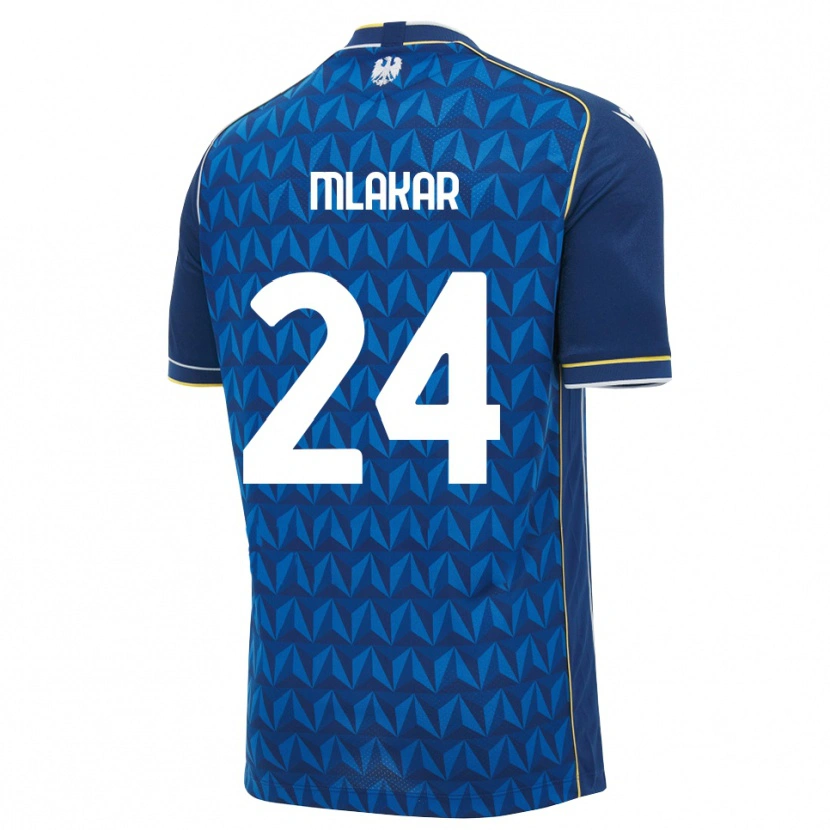 Danxen Criança Camisola Lorenzo Mlakar #24 Azul Real Branco Azul Alternativa 2026/27 Camisa