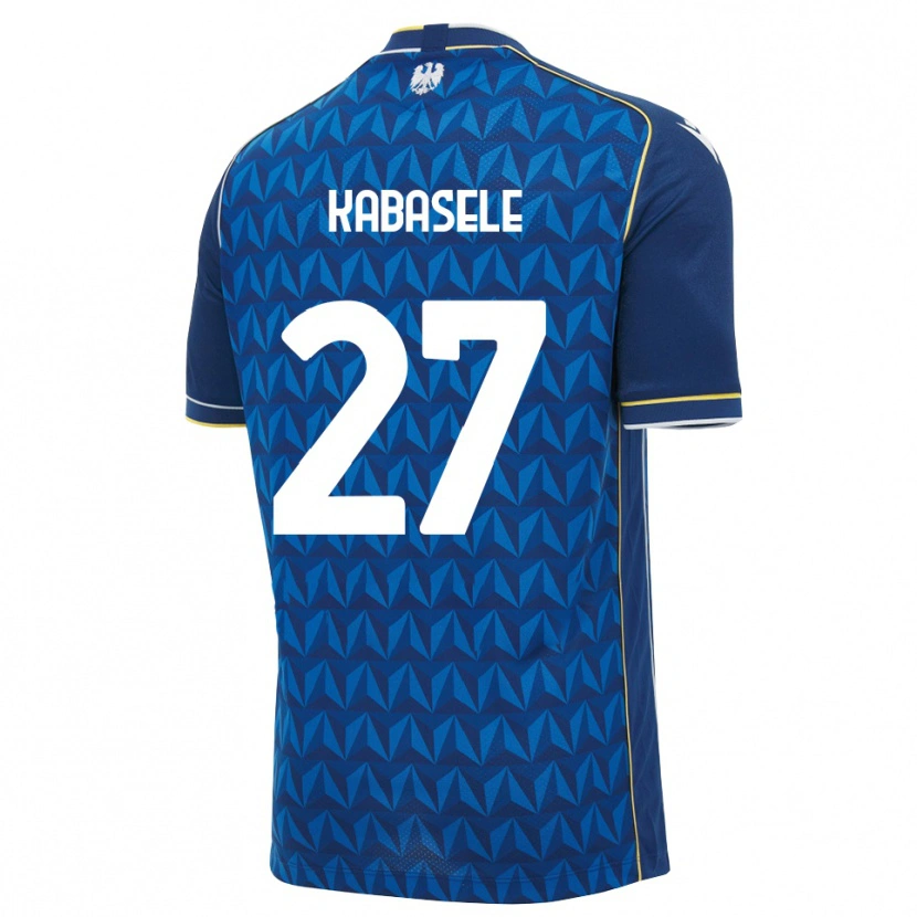 Danxen Criança Camisola Christian Kabasele #27 Azul Real Branco Azul Alternativa 2026/27 Camisa