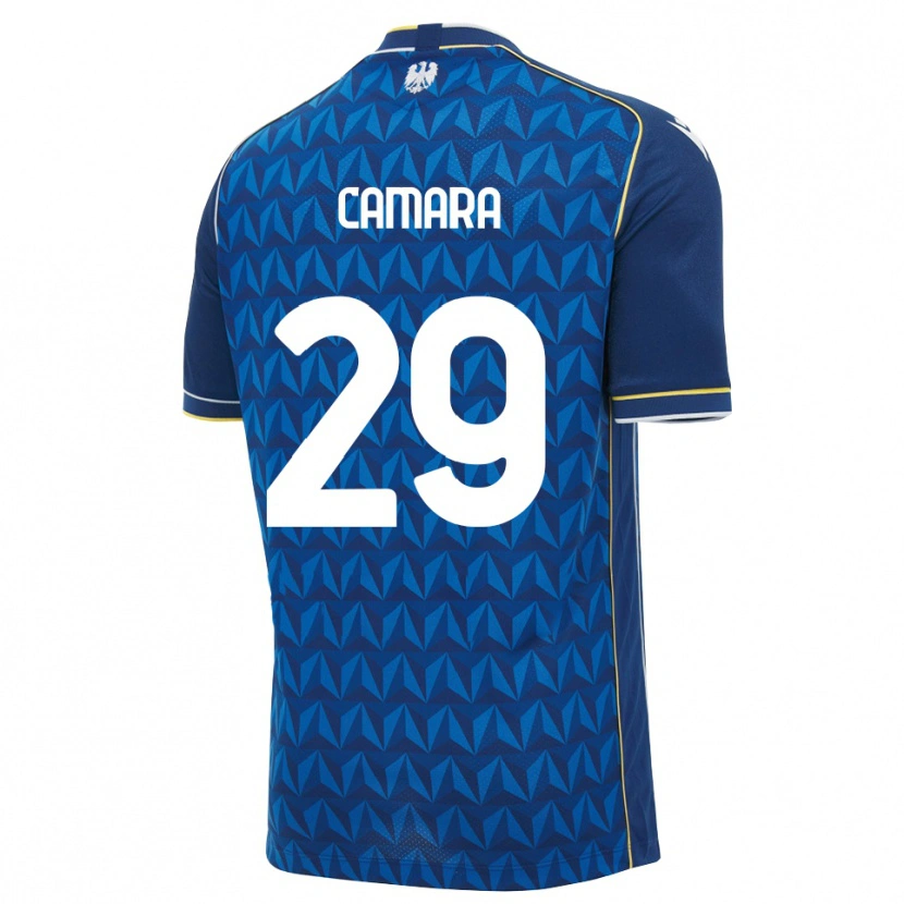 Danxen Criança Camisola Abdoulaye Camara #29 Azul Real Branco Azul Alternativa 2026/27 Camisa