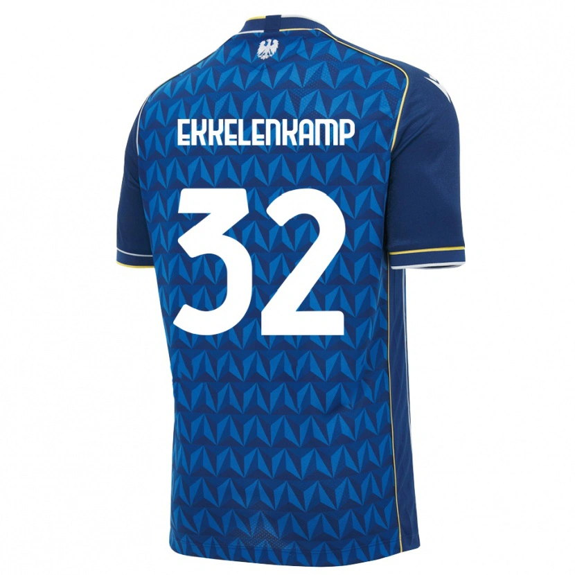 Danxen Criança Camisola Jurgen Ekkelenkamp #32 Azul Real Branco Azul Alternativa 2026/27 Camisa