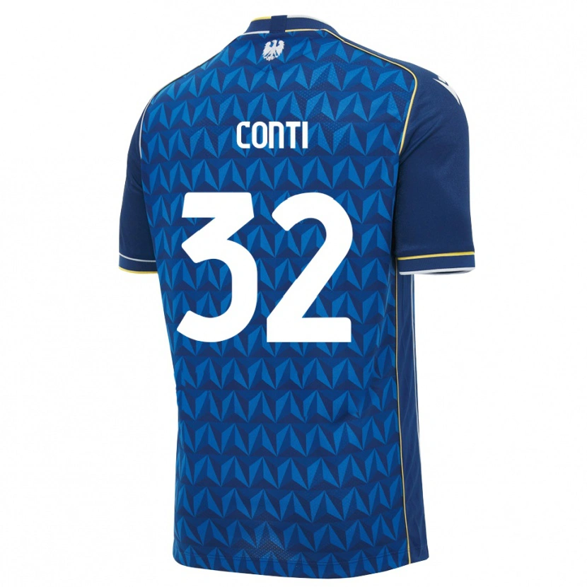 Danxen Criança Camisola Manuel Conti #32 Azul Real Branco Azul Alternativa 2026/27 Camisa