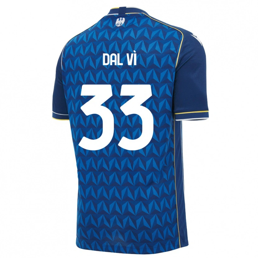 Danxen Criança Camisola Matteo Dal Vì #33 Azul Real Branco Azul Alternativa 2026/27 Camisa