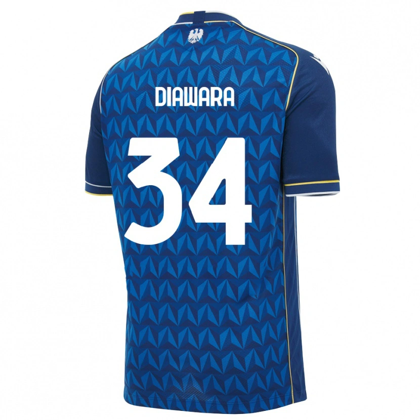 Danxen Criança Camisola Sekou Diawara #34 Azul Real Branco Azul Alternativa 2026/27 Camisa
