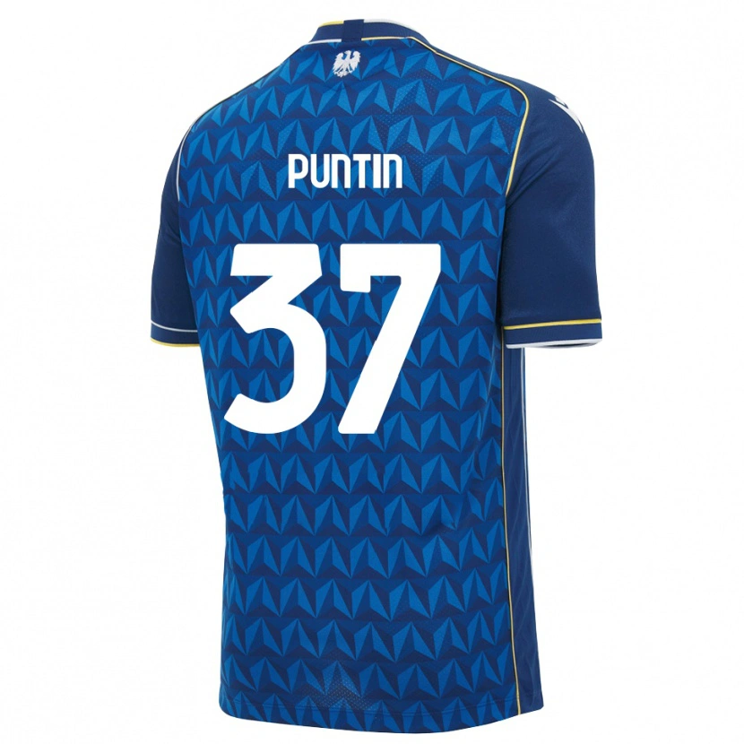 Danxen Criança Camisola Eric Puntin #37 Azul Real Branco Azul Alternativa 2026/27 Camisa