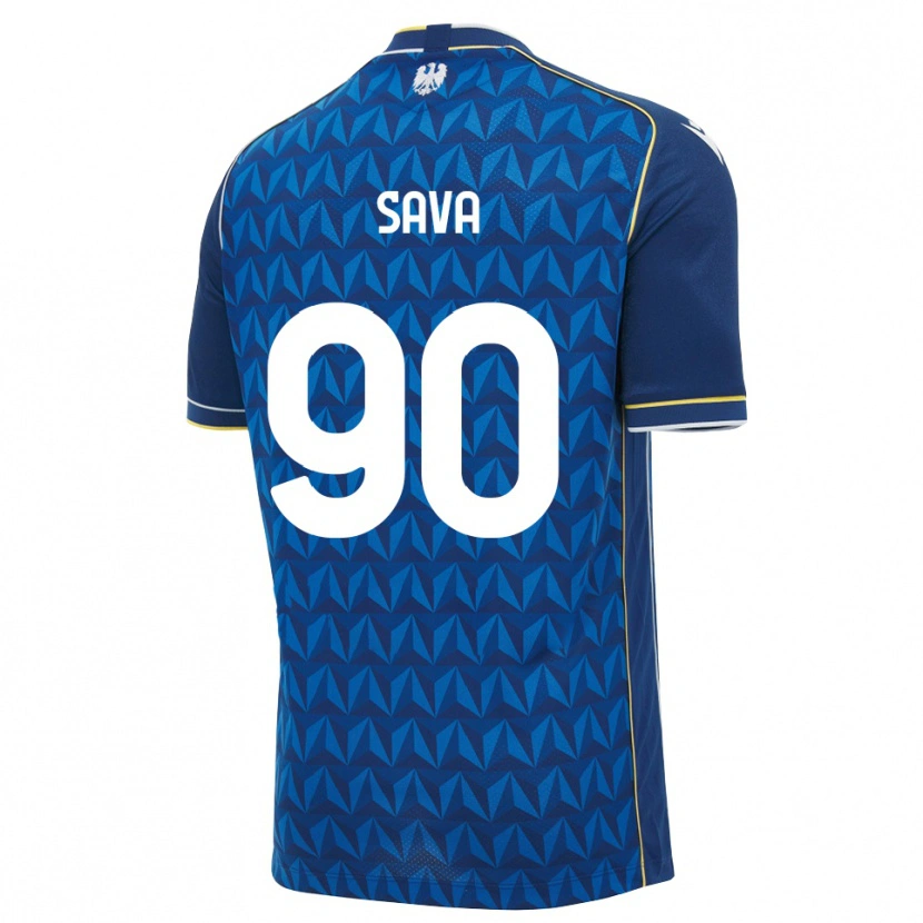 Danxen Criança Camisola Răzvan Sava #90 Azul Real Branco Azul Alternativa 2026/27 Camisa