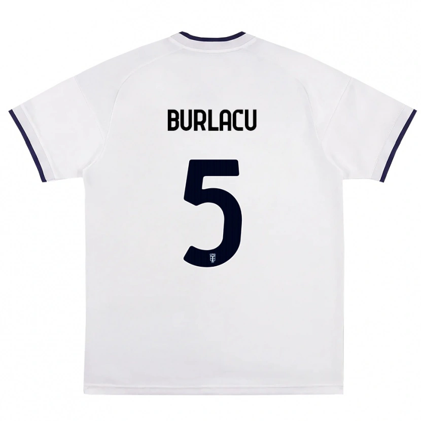 Danxen Criança Camisola Sebastian Burlacu #5 Branco Vermelho Azul Real Alternativa 2026/27 Camisa