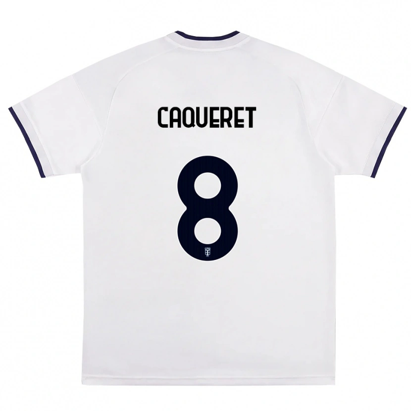 Danxen Criança Camisola Maxence Caqueret #8 Branco Vermelho Azul Real Alternativa 2026/27 Camisa