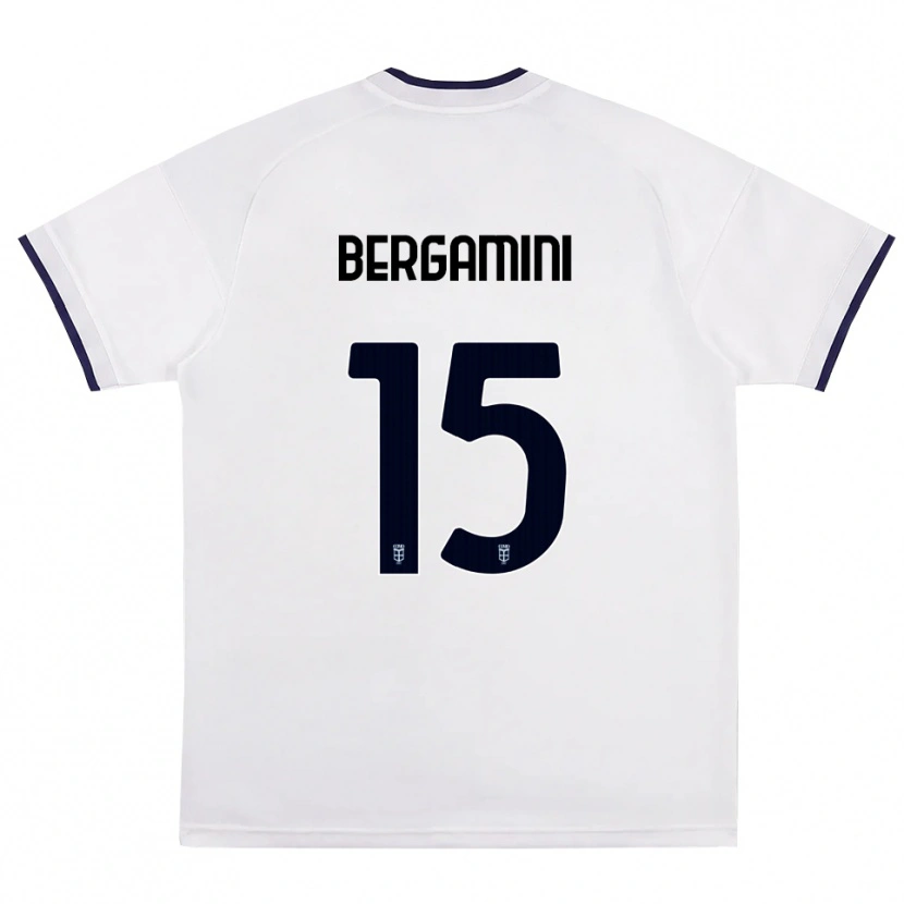 Danxen Criança Camisola Mattia Bergamini #15 Branco Vermelho Azul Real Alternativa 2026/27 Camisa