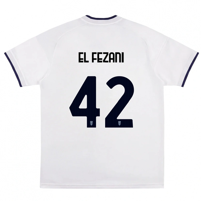 Danxen Criança Camisola Mohamed El Fezani #42 Branco Vermelho Azul Real Alternativa 2026/27 Camisa