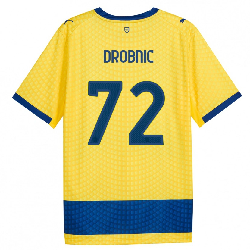 Danxen Criança Camisola Dominik Drobnic #72 Amarelo Azul Preto Alternativa 2026/27 Camisa