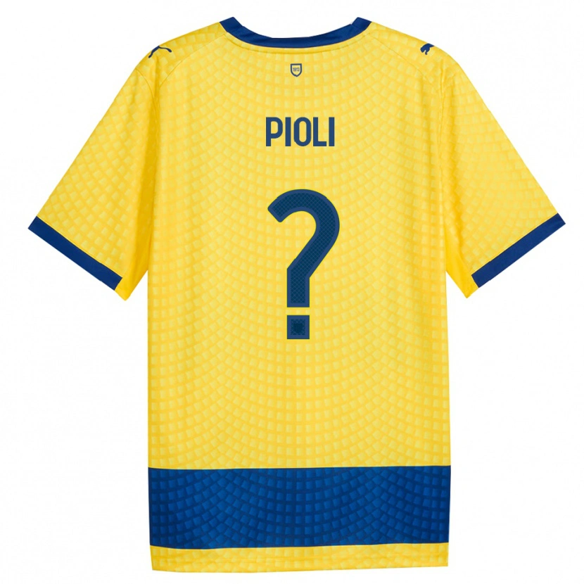 Danxen Criança Camisola Federico Pioli #0 Amarelo Azul Preto Alternativa 2026/27 Camisa