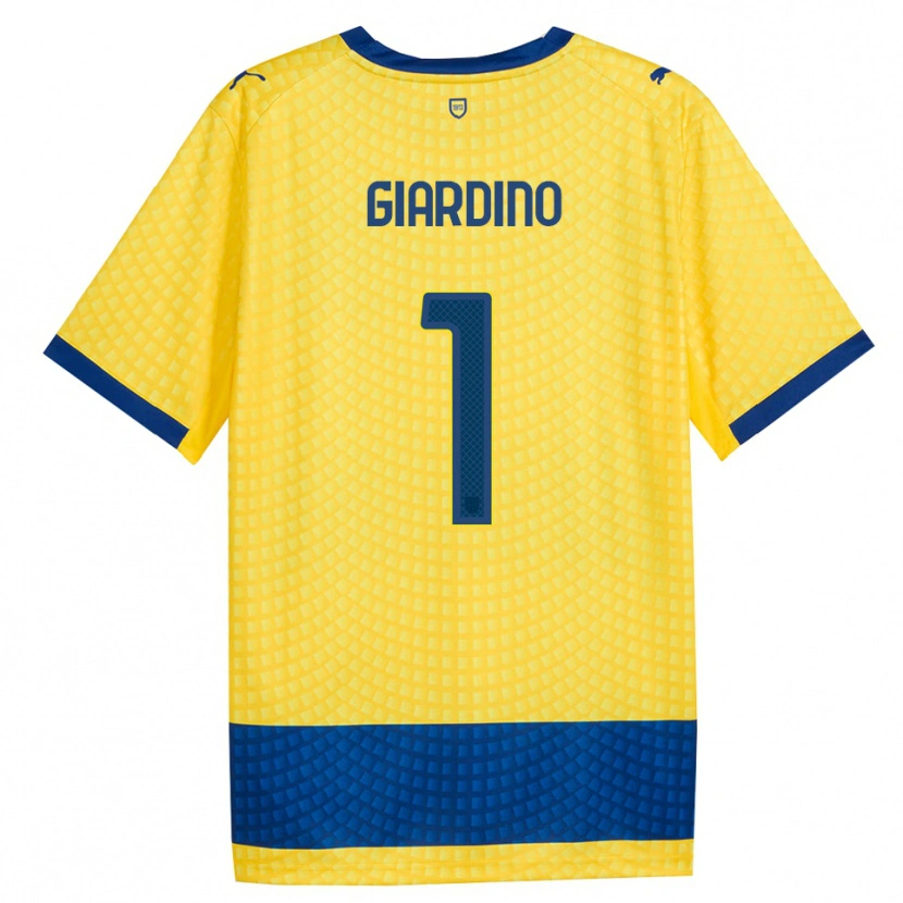 Danxen Criança Camisola Andrea Giardino #1 Amarelo Azul Preto Alternativa 2026/27 Camisa